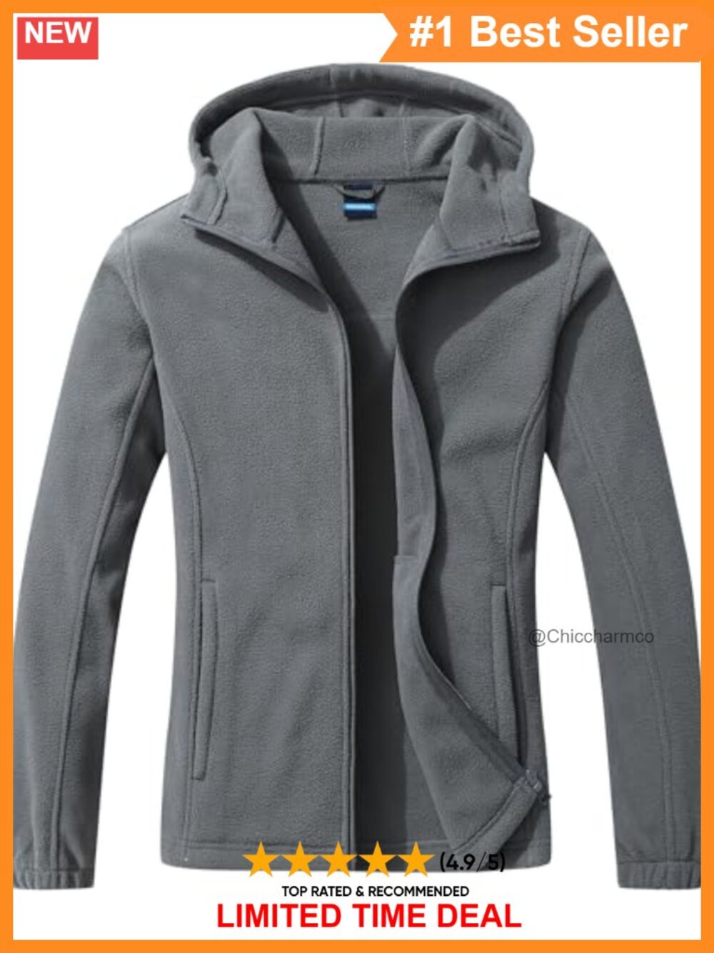 Women's Soft Polar Fleece Full Zip Hooded Sweatshirt Jacket